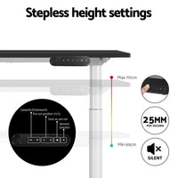 Standing Desk Motorised Electric Dual Motor 140CM Black Furniture Kings Warehouse 
