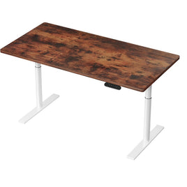 Standing Desk Motorised Electric Dual Motor 140CM Rustic Brown Furniture Kings Warehouse 