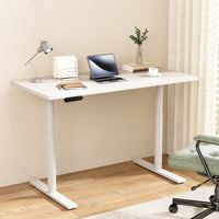 Standing Desk Motorised Electric Dual Motor 140CM White Furniture Kings Warehouse 