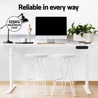 Standing Desk Motorised Electric Dual Motor 140CM White Furniture Kings Warehouse 