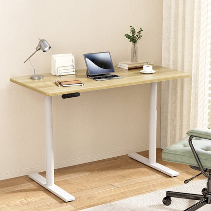 Standing Desk Motorised Electric Dual Motor 140CM White Oak Furniture Kings Warehouse 