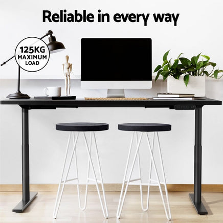 Standing Desk Motorised Electric Dual Motor Black 120CM Furniture Kings Warehouse 