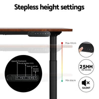 Standing Desk Motorised Electric Dual Motor Rustic Brown 120CM Furniture Kings Warehouse 