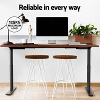 Standing Desk Motorised Electric Dual Motor Rustic Brown 120CM Furniture Kings Warehouse 