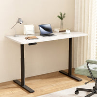 Standing Desk Motorised Electric Dual Motor White 140CM Furniture Kings Warehouse 