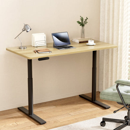 Standing Desk Motorised Electric Dual Motor White Oak 140CM Furniture Kings Warehouse 