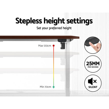 Standing Desk Motorised Sit Stand Desks Walnut 120CM Furniture Kings Warehouse 