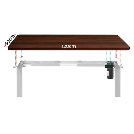 Standing Desk Motorised Sit Stand Desks Walnut 120CM Furniture Kings Warehouse 