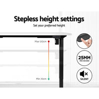 Standing Desk Motorised White 120CM Furniture Kings Warehouse 