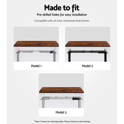 Standing Desk Top Rustic Brown 120CM Furniture Kings Warehouse 