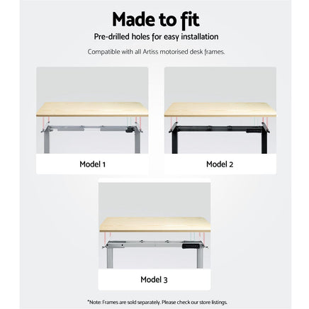 Standing Desk Top White Oak 120CM Furniture Kings Warehouse 