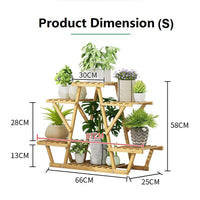 STAR Shape Bamboo Plant Stand Supplier Multi Tier Flower Rack for Indoor Outdoor Large Furniture Kings Warehouse 