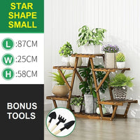 STAR Shape Bamboo Plant Stand Supplier Multi Tier Flower Rack for Indoor Outdoor Large Furniture Kings Warehouse 