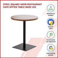 Steel Square 45cm Restaurant Cafe Office Table Base Leg Home & Garden Kings Warehouse 