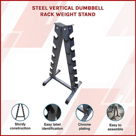 Steel Vertical Dumbbell Rack Weight Stand Sports & Fitness Kings Warehouse 