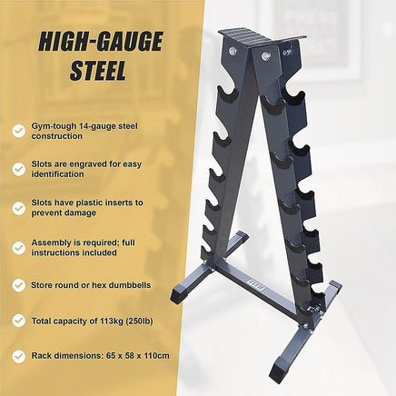 Steel Vertical Dumbbell Rack Weight Stand Sports & Fitness Kings Warehouse 