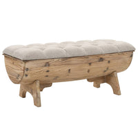 Storage Bench 103x51x44 cm Solid Wood and Fabric Kings Warehouse 