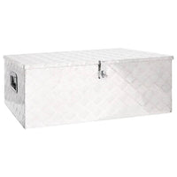 Storage Box Silver 100x55x37 cm Aluminium