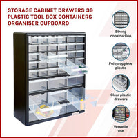 Storage Cabinet Drawers 39 Plastic Tool Box Containers Organiser Cupboard Kings Warehouse 