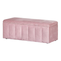 Storage Ottoman Blanket Box 103cm Velvet Pink Home & Garden Kings Warehouse 