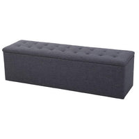 Storage Ottoman Blanket Box 140cm Linen Dark Grey