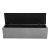 Storage Ottoman Blanket Box 140cm Linen Grey Home & Garden Kings Warehouse 