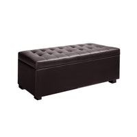 Storage Ottoman Blanket Box 97cm Leather Brown