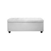 Storage Ottoman Blanket Box 97cm Leather White Furniture Kings Warehouse 