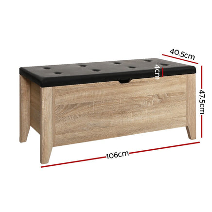 Storage Ottoman Blanket Box Leather Oak Furniture Kings Warehouse 