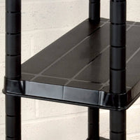 Storage Shelf 4-Tier Black 122x30.5x130 cm Plastic Kings Warehouse 