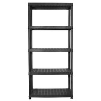 Storage Shelf 5-Tier Black 85x40x185 cm Plastic Kings Warehouse 