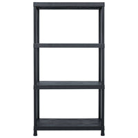 Storage Shelf Racks 5 pcs Black 60x30x138 cm Plastic Kings Warehouse 