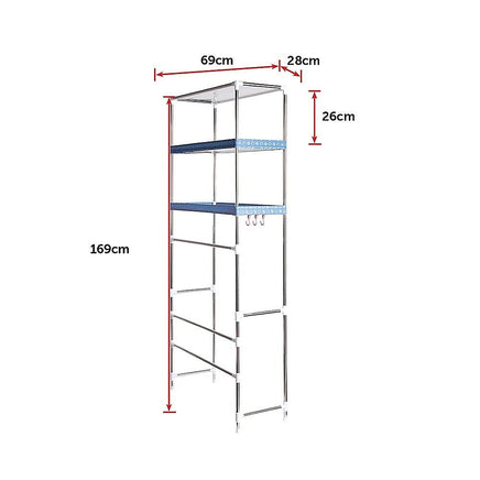 Storage Shelves Shelf 3 Tier Rack Portable Laundry Stand Unit Organiser Furniture Kings Warehouse 