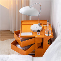 Storage Trolley Bedside Table 3 Tier Cart Boby Replica Orange Furniture Kings Warehouse 