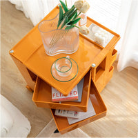 Storage Trolley Bedside Table 3 Tier Cart Boby Replica Orange Furniture Kings Warehouse 