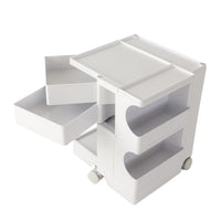 Storage Trolley Bedside Table 3 Tier Cart Boby Replica White Furniture Kings Warehouse 