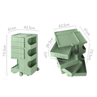 Storage Trolley Bedside Table 5 Tier Cart Boby Replica Green Furniture Kings Warehouse 
