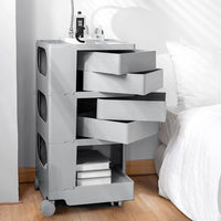 Storage Trolley Bedside Table 5 Tier Cart Boby Replica Grey Furniture Kings Warehouse 