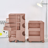 Storage Trolley Bedside Table 5 Tier Cart Boby Replica Pink Furniture Kings Warehouse 