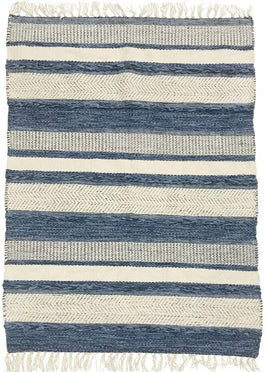 Striped blue/white rug120x180 CM Kings Warehouse 