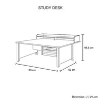 Study Desk with 2 Drawers Natural Wood like MDF Office Desk Table Furniture Kings Warehouse 