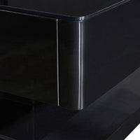 Stylish Coffee Table High Gloss Finish in Shiny Black Colour with 4 Drawers Storage Furniture Kings Warehouse 