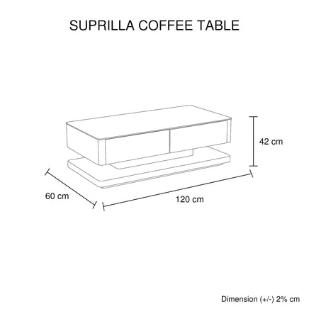 Stylish Coffee Table High Gloss Finish in Shiny Black Colour with 4 Drawers Storage Furniture Kings Warehouse 