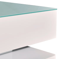 Stylish Coffee Table High Gloss Finish Shiny White Colour with 4 Drawers Storage Furniture Kings Warehouse 