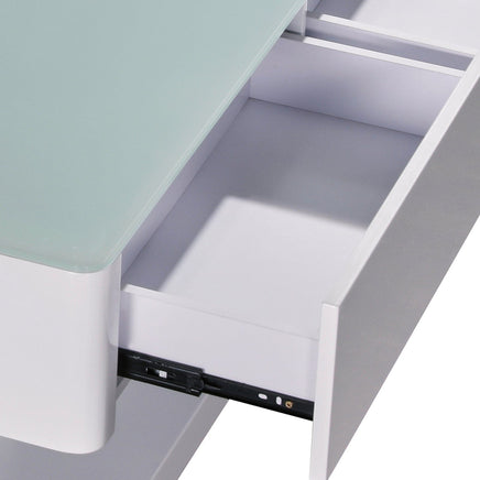 Stylish Coffee Table High Gloss Finish Shiny White Colour with 4 Drawers Storage Furniture Kings Warehouse 