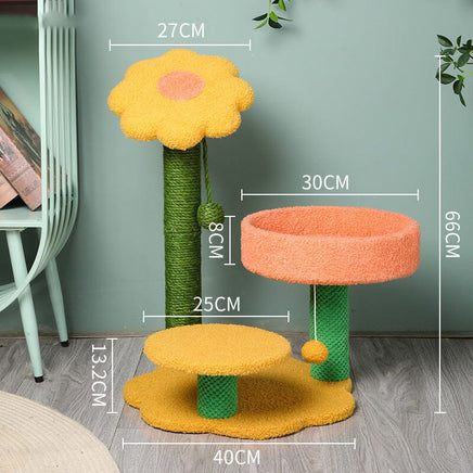 Sun flower cat climbing frame cat scratching post toy Pet Care Kings Warehouse 