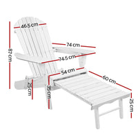 Sun Lounge Outdoor Chairs Wooden Foldable Patio Furniture Adirondack White Furniture Kings Warehouse 