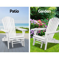 Sun Lounge Outdoor Chairs Wooden Foldable Patio Furniture Adirondack White Furniture Kings Warehouse 