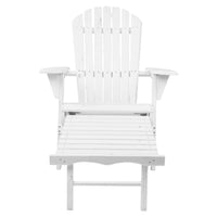 Sun Lounge Outdoor Chairs Wooden Foldable Patio Furniture Adirondack White Furniture Kings Warehouse 