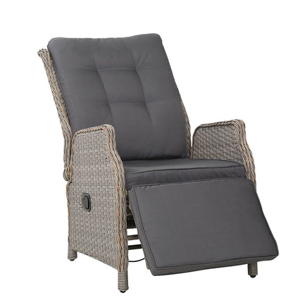 Sun lounge Setting Recliner Chair Outdoor Furniture Patio Wicker Sofa Kings Warehouse 
